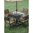 thumbnail image 3 of Outdoor Tablecloth with Umbrella Hole and Zipper, Grey Ombre Square Table Cloth 60x60 Inch Waterproof Tablecloth, Farmhouse Vintage Wooden Grain Texture Picnic Table Cover for Patio Camping, 3 of 7