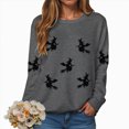 thumbnail image 2 of TOWED22 Womens Pumpkin Sweater Fall Winter Long Sleeve Halloween Sweatshirts Funny Pumpkin Witch Tunic Tops Casual Tops(Dark Gray,S), 2 of 9
