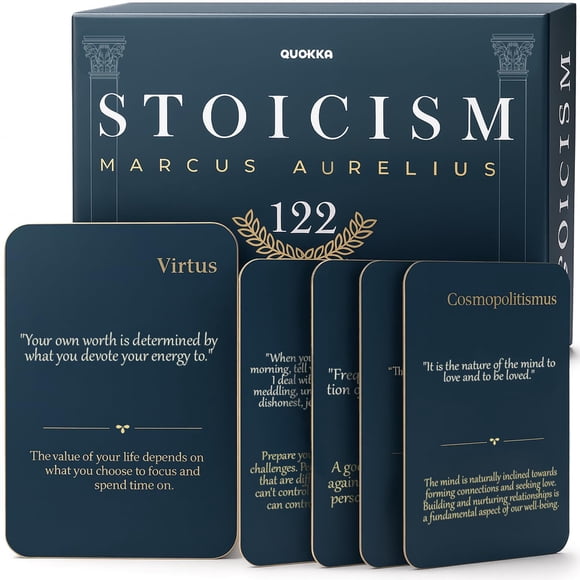 Tarjetas de Citas Estoicas 122 Marcus Aurelius con Soporte y Caja de Regalo