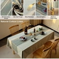 thumbnail image 3 of GHSDFBB Middle Embroidery Table Cloth Washable Cotton Linen Tassel Tablecloth, Rectangle Wrinkle Free Anti-Fading Table Cover for Kitchen Dinning Thanksgiving Christmas (55x86 Inch, Gray), 3 of 7