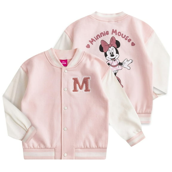 Disney Minnie Mouse Letterman Varsity Bomber Jacket (Girls), Sizes 12M-6X