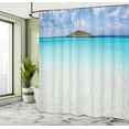 thumbnail image 4 of Ambesonne Beach Shower Curtain, Carribean Ocean Island, 69"Wx75"L, Cream Turquoise, 4 of 4