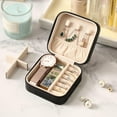 thumbnail image 5 of LQQBOX Small Jewelry Box, Small Jewelry Box Portable Jewelry Travel Organizer Display Storage Case for Rings Earring Necklace Bracelet, Gift for Women Girls, Black, 5 of 7