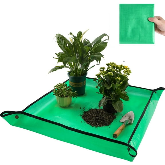 GoXteam Large Plant Repotting Mat for Indoor Plants Potting Soil, Foldable Waterproof Plant Repotting/Potting Tray, Potting Mat for House Plants Succulents Gardening Tools Gifts for Gardener, 30"x39"