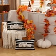 thumbnail image 4 of Fall Pillow Covers 12x20 Inch Fall Thanksgiving White Pumpkins Black White Stripe Lumbar Pillow Covers Polyester Fall Decoration for Home couch YZT-072C12, 4 of 6