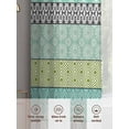 thumbnail image 6 of Teal Black Boho Sheer Curtains 84 Inch Length 2 Panels Set, Vintage Ethnic Tribe Abstract Art Voile Window Treatment Rod Pocket Curtains Sheers Drapes for Bedroom/Living Room/Kitchen 52"x84"x2, 6 of 7