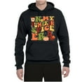 thumbnail image 2 of Wild Bobby In My Pumpkin Spice Era Groovy Letters Smiley Faces Thunderbolts Leaves Halloween Unisex Hoodie Sweatshirt, Black, Small, 2 of 6