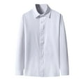 thumbnail image 1 of DPTALR Men Casual Buttons Slim Fit Turndown Solid Long Sleeve Blouse Shirt, 1 of 5