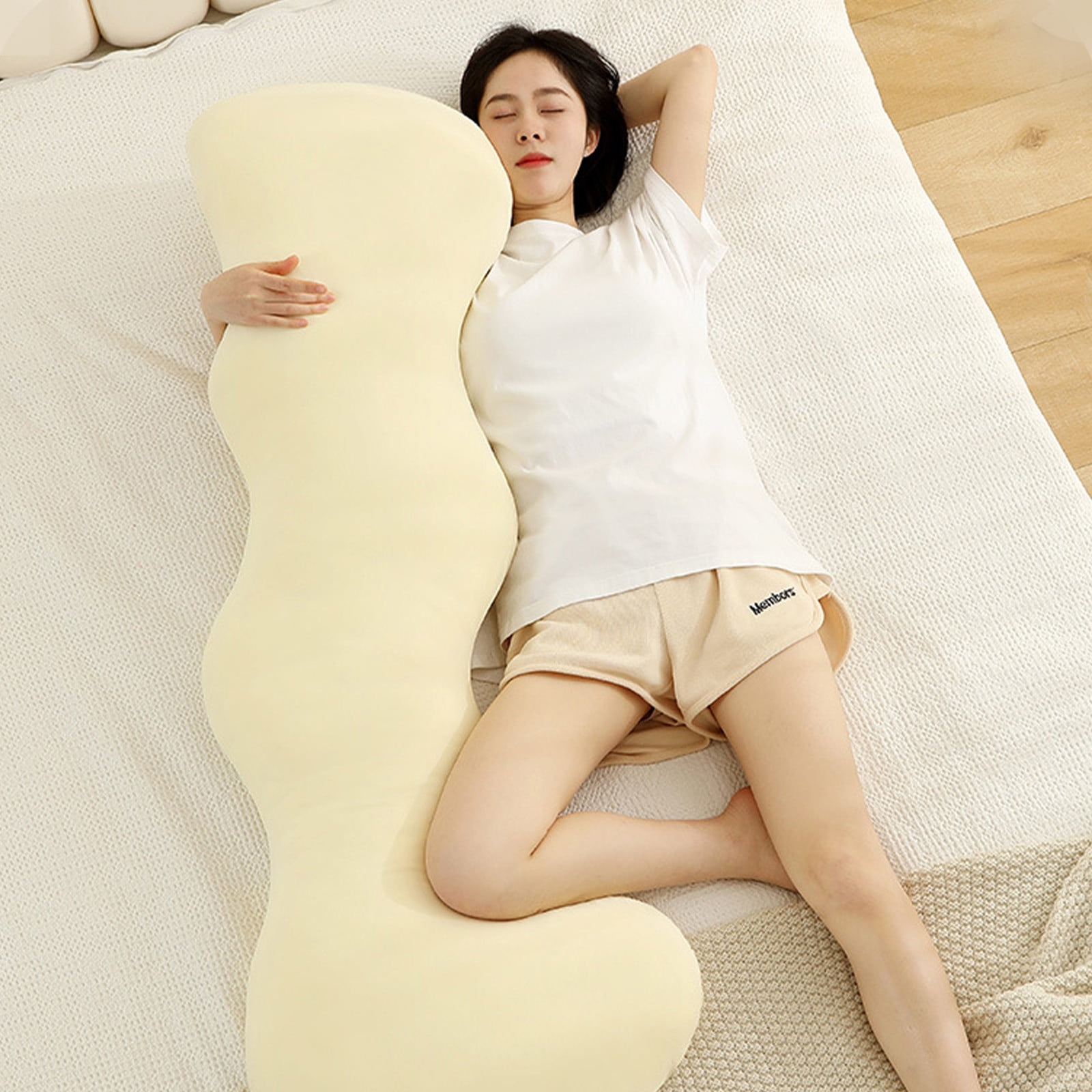 Cool Body Pillow for Adults 41.33In Shredded Foam Fill Soft Supportive Hotel Grade Pillow Back Side Stomach Sleeper Friendly for Bed Bedroom Home Sleep Daily Use Long Full Body Support Pillow