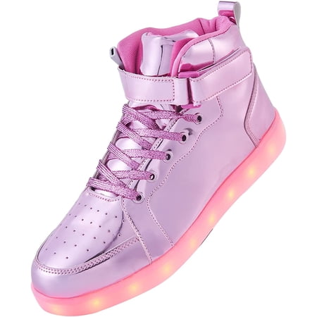 YAZI Led Light Up Shoes for Kids High Top Sneakers for Boys Girls Hip-Hop Dancing Shoes for Halloween Christmas Party with USB Charging