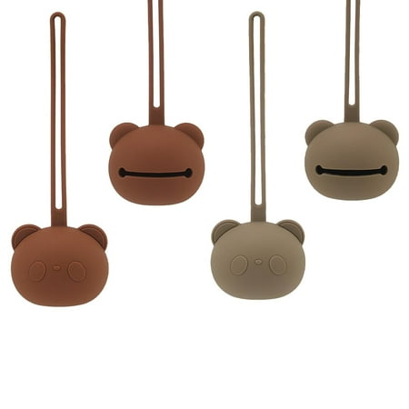 Silicone Pacifier Holder Cases, BPA-Free Newborn Bear Pacifier Case, Baby Pacifiers Silicone Pouch for Travel, Pacifier Accessories for Boys & Girls