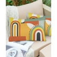 thumbnail image 6 of Pack of 2 Outdoor Pillow Covers, Mid-Century Modern Art Geometric Abstract Yellow Orange Waterproof Square Throw Pillowcase Cushion Decorative Pillow Covers for Couch Patio Tent, 20x12 in, 6 of 6