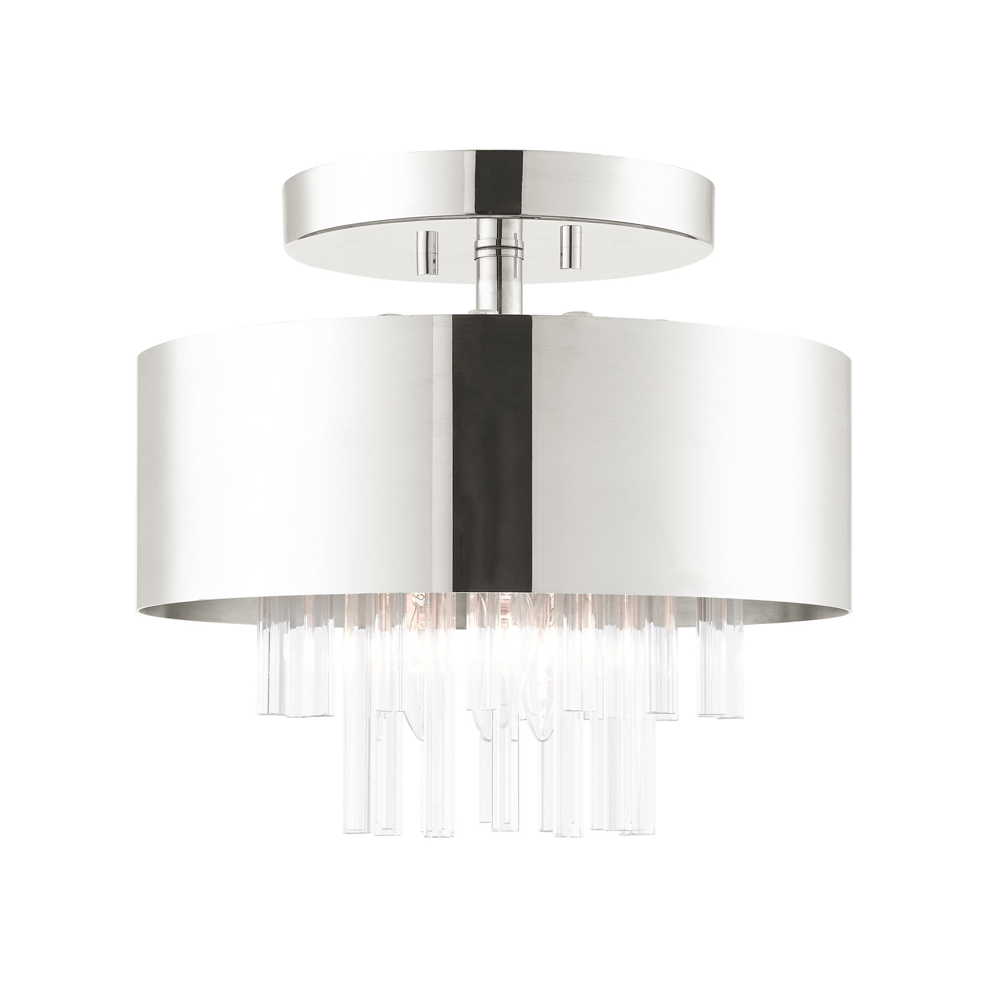 Livex Lighting 48872 Orenburg 3 Light 13" Wide Semi-Flush Drum Ceiling Fixture - Walmart.com ...