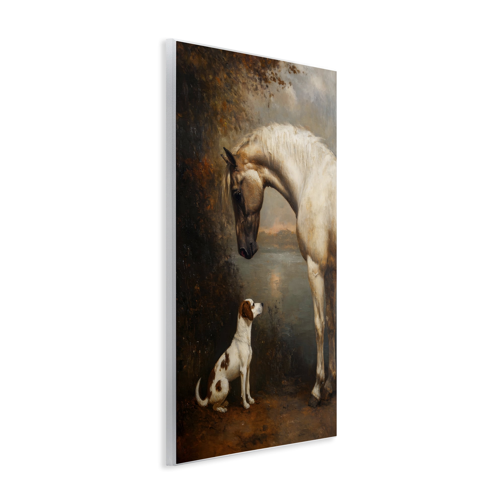 Stupell Industries Hound & Horse Vintage View Wall Plaque Art, design by Petal Prints Design