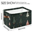 thumbnail image 4 of Yayeee Canvas Storage Basket with Handles for Shelves Fabric Bins Closet Organizer, Green Christmas Trees, 4 of 8