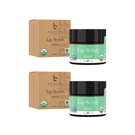 Lip Scrub, Mint Flavor - Organic Minty Exfoliating Sugar Scrubs, Exfoliator for Chapped Dry Lips, Moisturizes With Fresh, Lush Natural Ingredients; Best Before Balm; for Men and Women (2 (The Best Lip Scrub)