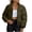 Army Green, variant on Women Cropped Puffer Jacket Lightweight Quilted Zipper Coat Stand Collar Winter Warm Bubble Outerwear (2XL, Pink)