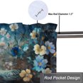 thumbnail image 5 of Peacock Thermal Insulated Window Curtain Valance Vintage Blue Peacock Feather Beautiful Bird Flowers Rod Pocket Valances for Bedroom Living Room Dining Room 54 by 18 in, 1 Panel, 5 of 6
