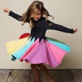 thumbnail image 4 of Maxcozy Toddler Girls Cotton Rainbow Twirl Dress 0-5T, 4 of 14