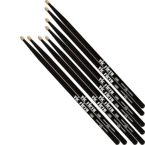 Vic Firth Buy 3 Pairs of Black Drum Sticks, Get 1 Free 5A