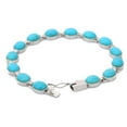 thumbnail image 4 of VRJewels 925 Sterling Silver Turquoise Gemstone Bracelet Unisex Gift, 4 of 6