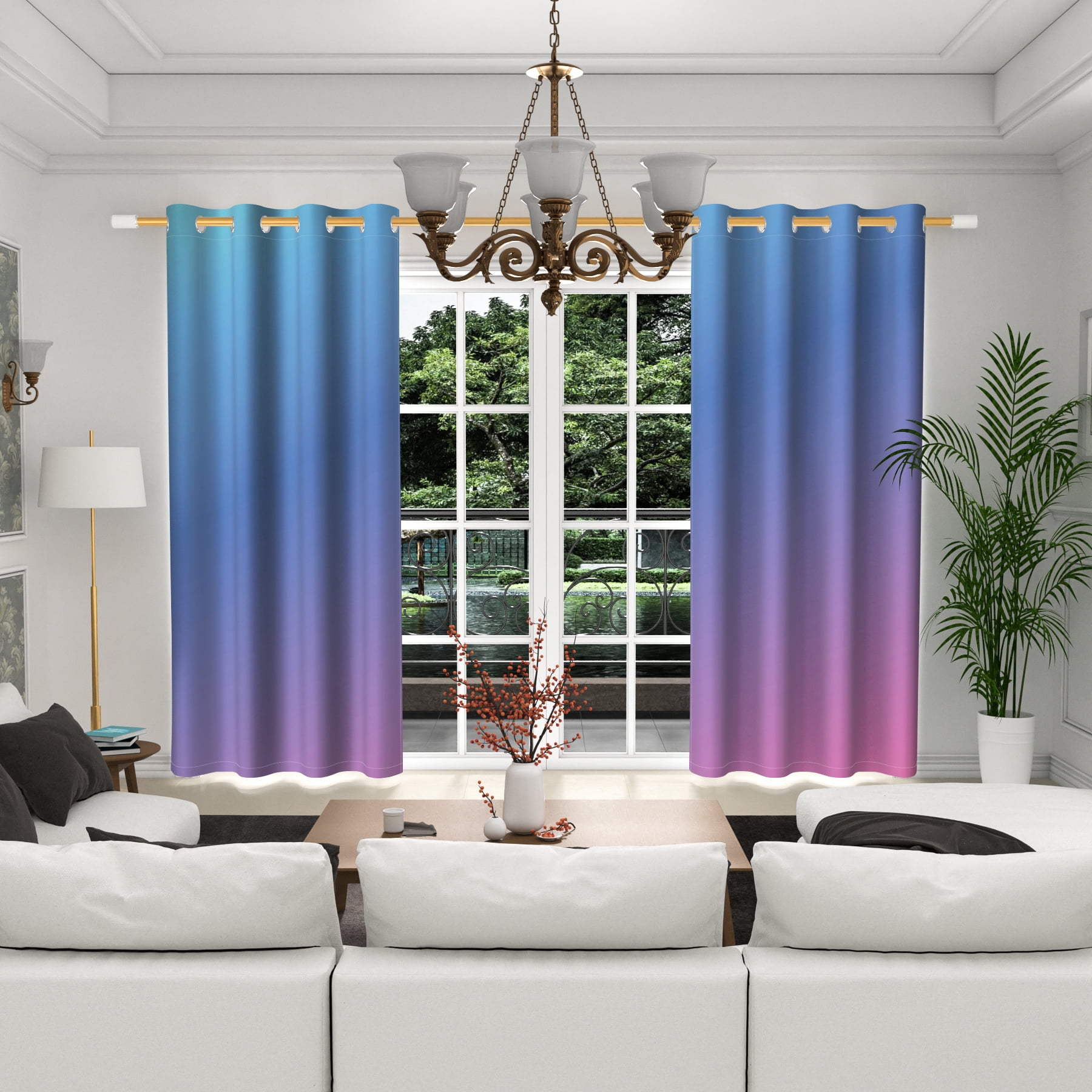 Lfeey Bedroom Living Room Room Darkening Blackout Curtains 63 Inches Long, Purple, 2 Panels