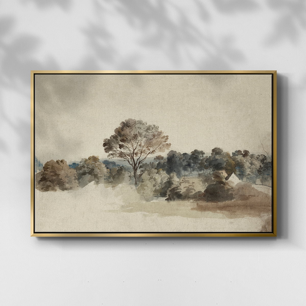 Vintage Landscape-MVI By Wexford Home Framed in Gold Wood Gallery Wrapped Canvas 25 in. x 37 in.