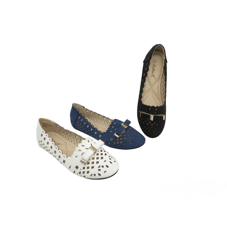 

Women s Victoria K Fashion Perforated Flats W/Bow.