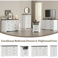 thumbnail image 6 of FANRAL Farmhouse 2 Drawers Dresser & Open Shelf,Rustic Dresser for Bedroom with Power Outlet,Chest of Drawers with Metal Handle,Wooden Dresser for Closet,White Dresser, 6 of 6