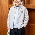 thumbnail image 2 of felwors Toddler Children's Cotton Shirts for Boys and Girls Long Sleeved Lapel Tops Baby Button Coats Casual Cartoon (Beige,2-3 Years), 2 of 7