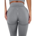 thumbnail image 5 of QAFOPEH Women High Waist Tummy Control Seamless Workout Solid Color Yoga Pants, 5 of 7