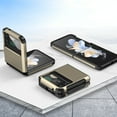 thumbnail image 2 of Rugged Shockproof Samsung Flip 4 Case Hybrid Drop Protection, Rugged Hybrd Protective Hard PC Hinge Protection Lip Raised Phone Cover for Samsung Z Flip 4 5G (2023), Gold, 2 of 7