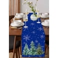 thumbnail image 4 of Blue Christmas Tree Burlap-Cotton Table Runner 72 Inches Long,Green Xmas Tree Snowflake Farmhouse Table Runners,Outdoor Dining Tablecloths Decor for Baby Shower Party Wedding 14x72, 4 of 9