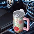 thumbnail image 6 of OBREWU Pioneer Flower Tumbler with Handle and Lid,Pioneer Flower 40oz Double Wall Vacuum Insulated Tumbler,Cups Gift for Women and Men, 6 of 7