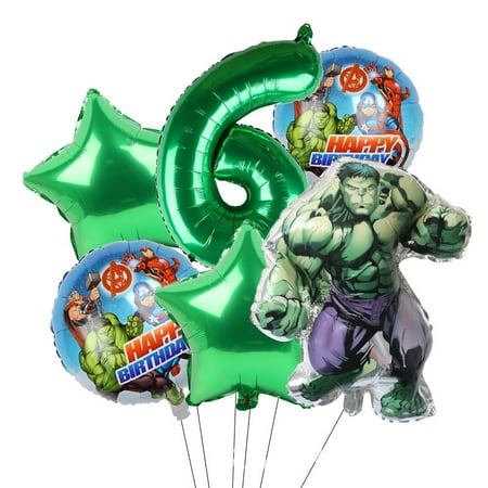 Avengers Marvel Heroes, Spider-Man, Hulk, Captain America, Round Aluminum Film Balloon Set