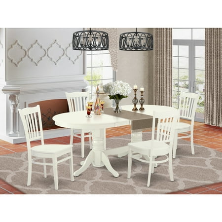 East West Furniture Vancouver 5-piece Wood Table and Dining Chairs in White