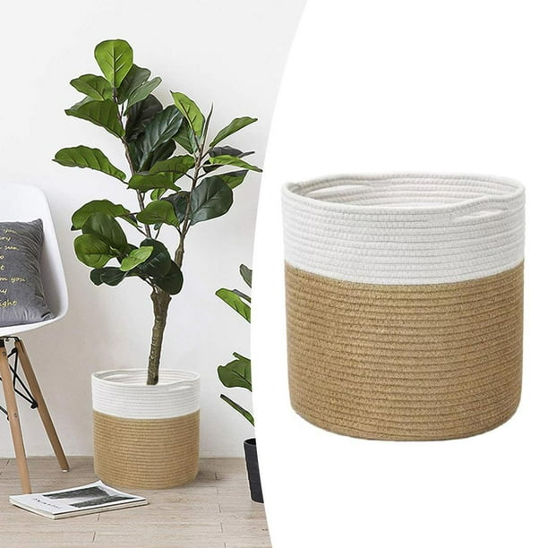 decorativa tejida para oficina, de almacenamiento moderna decoración para hogar edredón lavable para dormitorio moderno y elegante Amarillo 30cm perfecl canasta de almacenamiento