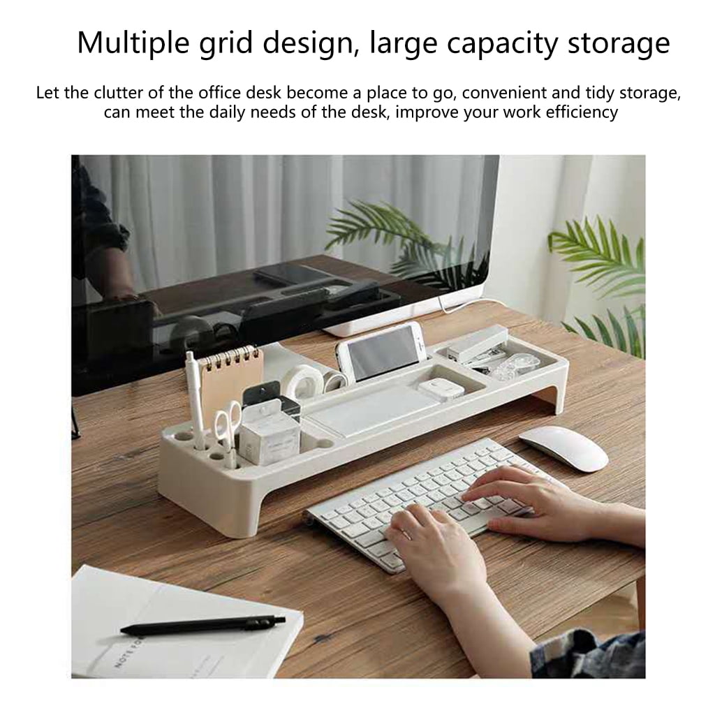 Plastic Desk Organizer Home Office Desktop Table Stationery Holder Keyboard Rack