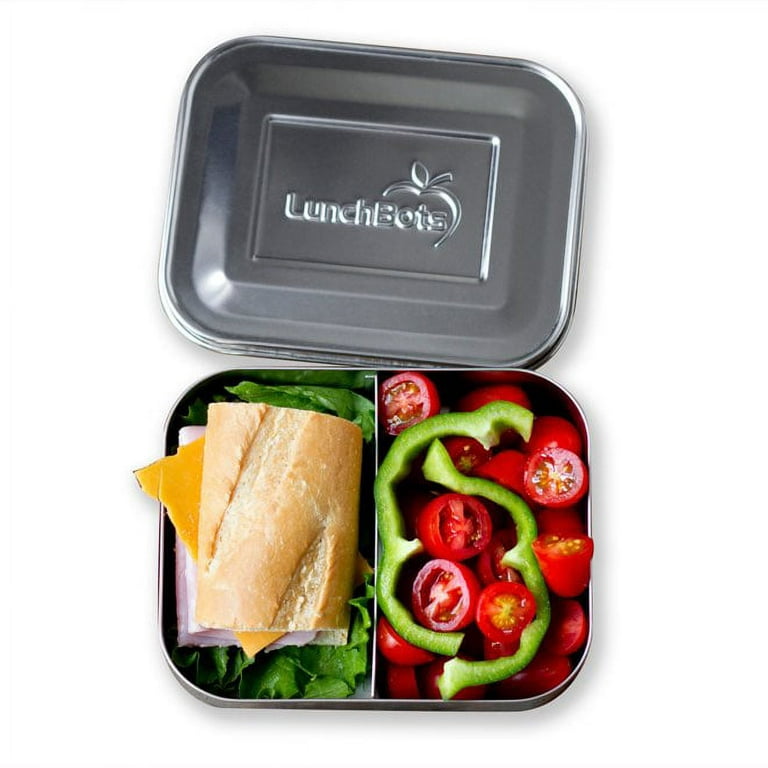 LunchBots Duo Stainless Steel 2 Compartment Bento Box Blue