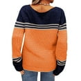 thumbnail image 4 of Plus Size Women Striped Print Long Sleeved Casual Knit Pullover Sweater, 4 of 5