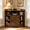 6 + Walnut + Primary Living Space + Metal + Engineered Hardwood + With Doors + MDF+LVL, variant on Corner Cabinet, Corner Storage Shelf with USB Ports and Outlets Industrial Organizer for Small Space Wooden 6-Cubby Bookshelf for Study, Playroom, Living Room