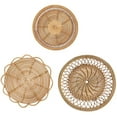 thumbnail image 2 of 3Pcs Flat Woven Baskets Great for Boho Rattan Wall Decor,Decorative Hanging Wall Basket Handmade and Eco Friendly, 2 of 4