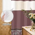 thumbnail image 3 of No Hook Shower Curtain, Boho Red Brown Flower Shower Curtains for Bathroom with See Through Top Window, Abstract Bohemia Pesley Floral Waterproof & Washable Bath Curtain Narrow 54"x78", 3 of 9