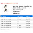 thumbnail image 2 of Rear Brake Shoe Set - Compatible with 2006 - 2009 Chevy HHR 2007 2008, 2 of 2