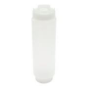 First In First Out 16 oz Clear Plastic Squeeze Bottle - Inverted, Refill & Dispensing Lid - 2 1/2" x 2 1/2" x 8 1/4" - 1 count box