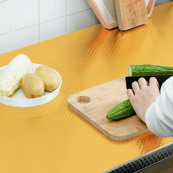 Gold Self Adhesive Wallpaper 197”X 16” Metallic Gold Contact Paper Metal Look Self Adhesive Peel and Stick Wallpaper Waterproof Wall Paper DIY Decor Shelf Liner Covering,Gold,