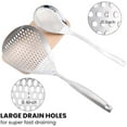 thumbnail image 3 of 2 Pack Skimmer Slotted Spoon Strainer with Long Handle, Stainless Steel Pasta Spider Strainer Skimmer Ladle for Pasta Frying Strainer, Frying Strainer Spoon, Kitchen Cooking Skimmer Colander, 3 of 7
