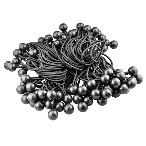 ASR Outdoor Black Stretch Shock Cord Plastic Ball Utility Cord Camping Tool 25pk