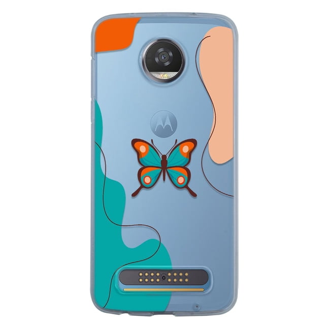 Funda para Moto Z2 Play Mariposa Uso Rudo, InstaCase Protector para Moto Z2 Play Antigolpes, Case Mariposa