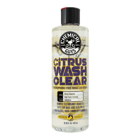 Chemical Guys Car Wash Soap Citrus Wash Clear Hydrophobic Free Rinse | 16oz | P6 (CWS30316)